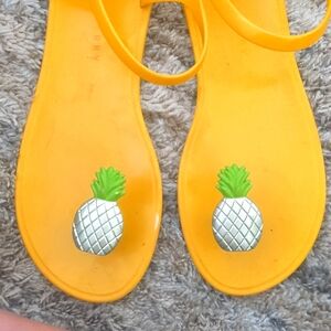 Lightly used Pineapple Flip Flops with straps